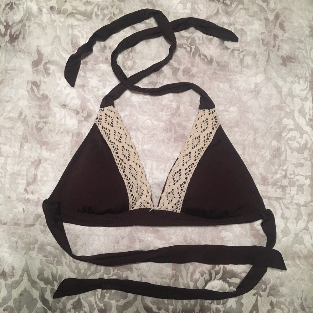 brown crochet bikini top